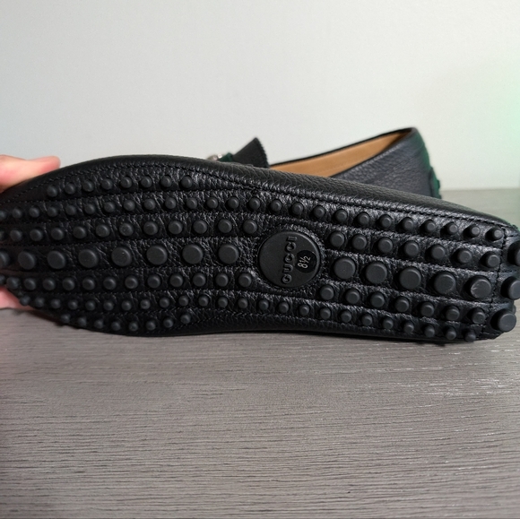 2 Left GUCCI DAMO Men’s Leather Web Stripe/ Bit Black Loafer  8.5 READ DESCRIPT - Picture 5 of 10